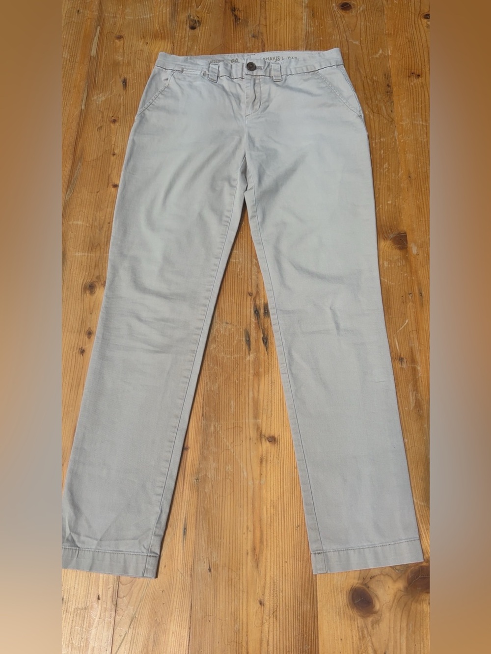 GAP Women's Light Gray Straight Leg Khakis